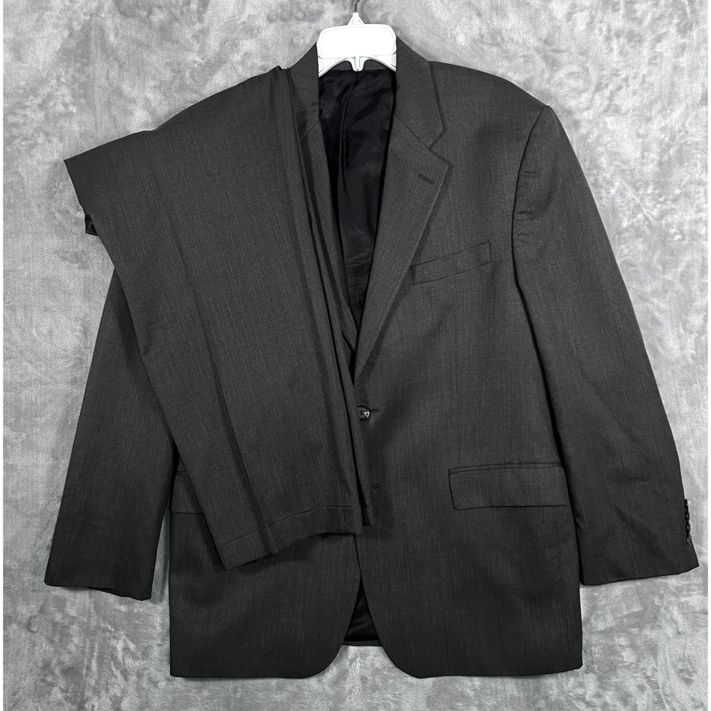 Lauren Ralph Lauren 2 Piece Suit Mens 44R Gray Wool Jacket Blazer Pants 35x30
